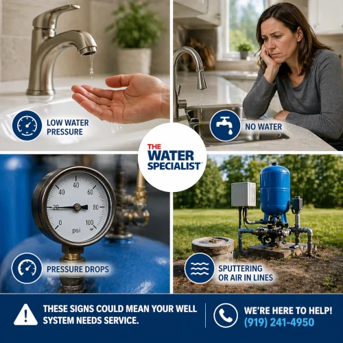 Common signs of well pump problems including low water pressure and no water in Hillsborough NC